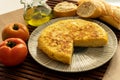 Spanish tortilla with all the ingredients Royalty Free Stock Photo