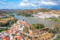 Spanish town Sanlucar de Guadiana viewed from Portuguese town Al Royalty Free Stock Photo