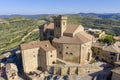 Spanish town Ujue Uxue in Basque  fortified church in Navarre, Spain Royalty Free Stock Photo