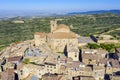 Spanish town Ujue Uxue in Basque  fortified church in Navarre, Spain Royalty Free Stock Photo