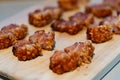 Spanish traditional chopped fried bacon strips called Torreznos