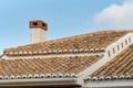 Spanish traditional house tile roof. Mediterranean house tile roofs. Royalty Free Stock Photo