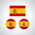 Spanish trio flags, illustration Royalty Free Stock Photo