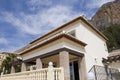 Spanish villa and mountain Royalty Free Stock Photo