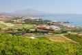 Spanish vineyards overlooking Duquesa Manilva through to Marbella and La Concha mountain Royalty Free Stock Photo