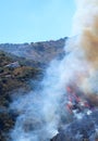 Spanish wildfire spreading quickly up towards properties.