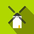 Spanish windmill icon, flat style