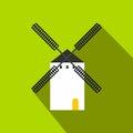 Spanish windmill icon, flat style Royalty Free Stock Photo