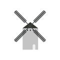 Spanish windmill icon, flat style