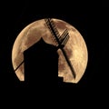 Spanish windmill in the night Royalty Free Stock Photo