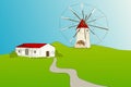 Spanish windmill - Vector illustration