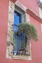 Spanish window with cacti