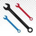 Spanner / basin wrench combination flat icon for apps or websites