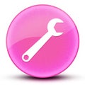 Spanner eyeball glossy pink round button abstract Royalty Free Stock Photo