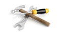 Spanner,hammer and screwdriver