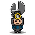 Spanner mechanical device mascot costume mining