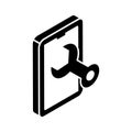 Spanner with mobile concept of mobile configuration vector, editable icon