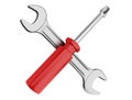 Spanner and screwdriver Royalty Free Stock Photo