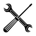 Spanner and Screwdriver icon Royalty Free Stock Photo
