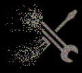 Light Dissolved Pixel Halftone Spanner And Screwdriver Icon
