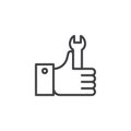 Spanner Service Hand outline icon