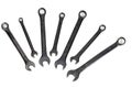 Spanner Set Isolated. dark coloured spanners on white background