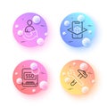 Spanner tool, Augmented reality and Share minimal line icons. For web application, printing. Vector