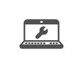 Spanner tool icon. Laptop repair service sign. Vector Royalty Free Stock Photo