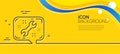 Spanner tool line icon. Repair service chat sign. Minimal line yellow banner. Vector