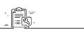 Spanner tool line icon. Repair service checklist sign. Minimal line pattern banner. Vector