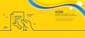 Spanner tool line icon. Repair service document sign. Minimal line yellow banner. Vector