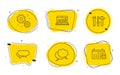 Spanner tool, Work and Speech bubble icons set. Messenger, Web analytics and Calendar signs. Vector