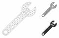 Spanner Vector Mesh 2D Model and Triangle Mosaic Icon Royalty Free Stock Photo