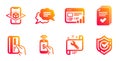 Spanner, Web report and Handout icons set. Text message, Augmented reality and Phone payment signs. Vector
