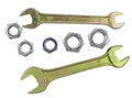 Spanners with nut Royalty Free Stock Photo