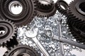 Spanners, nuts & gears Royalty Free Stock Photo