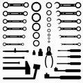 Spanners symbols vector illustration