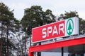 SPAR logo outside on the grocery store.