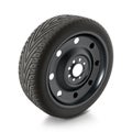 Spare car tyre isolated on white background. 3D illustration Royalty Free Stock Photo