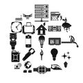 Spare fuel icons set, simple style Royalty Free Stock Photo