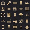 Spare fuel icons set, simple style Royalty Free Stock Photo