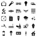 Spare fuel icons set, simple style Royalty Free Stock Photo