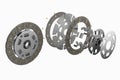 Spare parts for car and truck clutch disk. 3d rendering