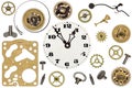 Spare parts for clock. Metal gears, cogwheels and other details