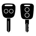 Spare parts icon, 4 car key illustrations, black, transparent background Royalty Free Stock Photo