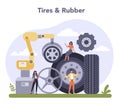 Spare parts production industry. Tires and rubber industry. Machinery