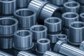 The spare parts of steel bushing for die component. Royalty Free Stock Photo