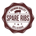 Spare ribs grunge rubber stamp