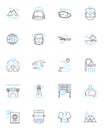 Spare time linear icons set. Relaxing, Hobbies, Leisure, Entertainment, Fun, Playful, Recreation line vector and concept