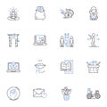 Spare time line icons collection. Relaxation, Recreation, Hobbies, Leisure, Entertainment, Amusement, Free time vector
